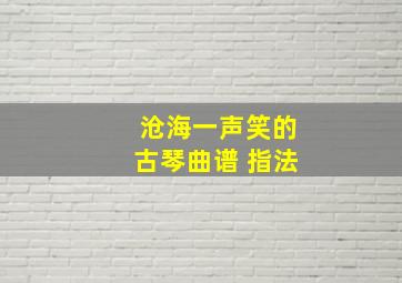 沧海一声笑的古琴曲谱 指法